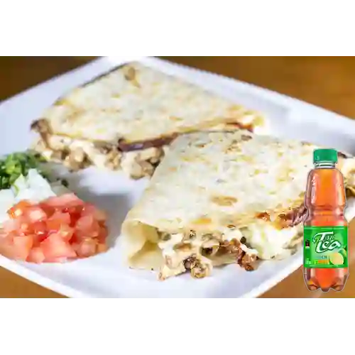 Combo Quesadilla de Champiñones + Mr Tea Limón 300 ml