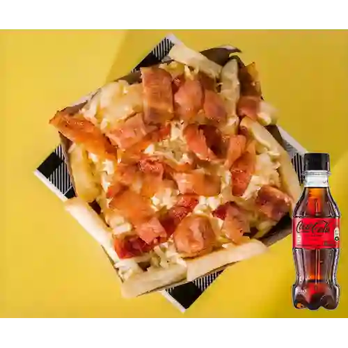 Combo Papas Tocineta y Queso + Coca Cola Sin Azúcar 250ML