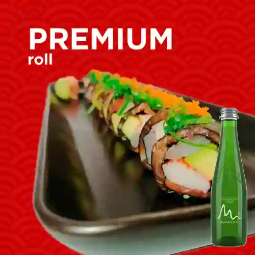 Combo California Roll + Agua Manantial  Con Gas 300 ml