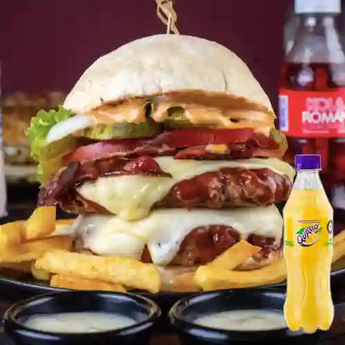 Hamburguesa Chipotle Doble Carne +Papas +Quatro Org 400ml