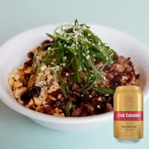 Combo Dan Dan Noodles Cerdo + Club Col. Dorada Lata 330ml