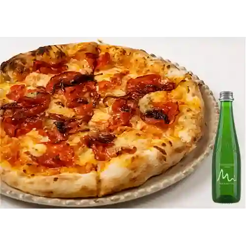 Combo Pizza de Chorizo Español +Manantial C/Gas 300ml