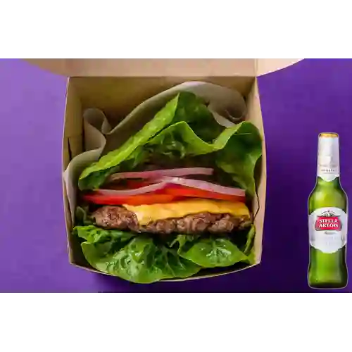 Combo Keto Burger + Cerveza Stella Artois Bot. 330ml