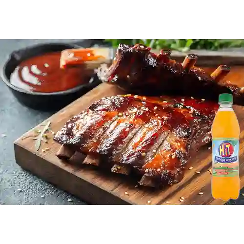 Combo Costillas Asadas en Salsa BBQ +Hit Naranja 400ml