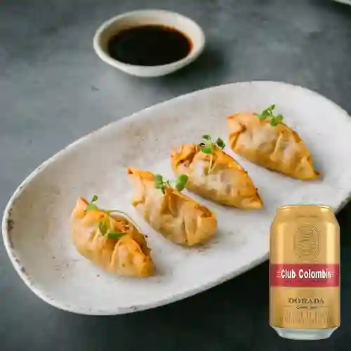 Combo Gyosas + Cerveza Club Colombia Dorada Lta 330ml