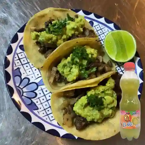 Combo Tacos Res + Hit Lulo 500 ml