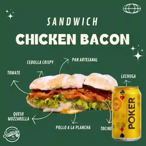 Combo Chicken Bacon + Cerveza Poker Lta 330ml