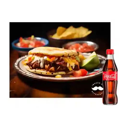 Combo Arepa Costilla Ahumada +Cocacola Orig 300ML