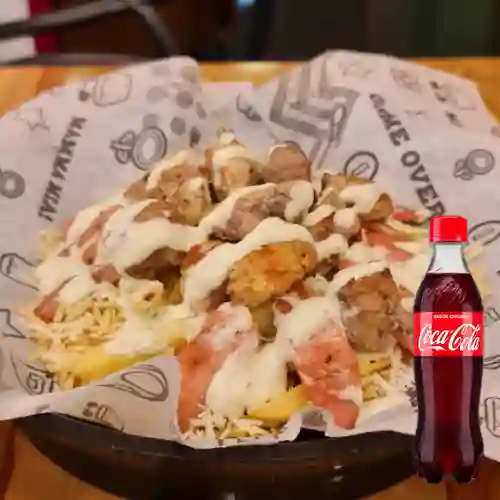 Combo Salchipapa Pollo Pechuga + Coca-cola 400 ml