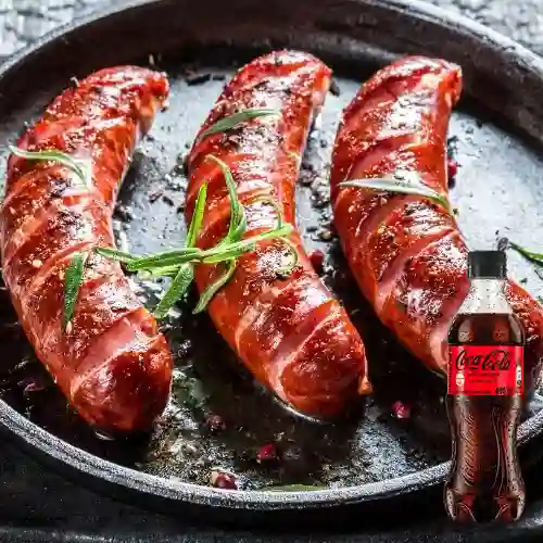 Combo Chorizo Llanero de la Casa +cocacola S/az 400ml.