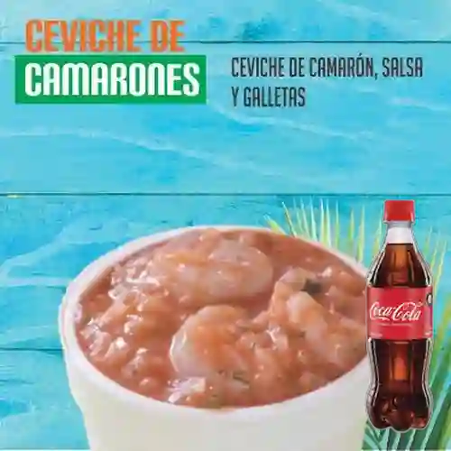 Combo Ceviche de Camarones + Coca Cola Original 600ML