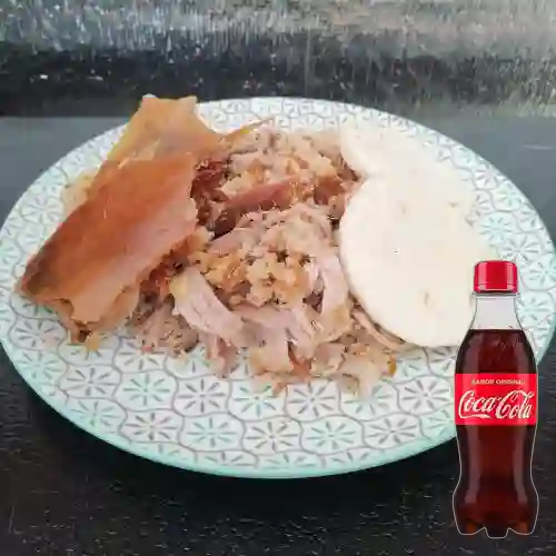 Porción de Lechona de 350 gr +Cocacola Org 250ml