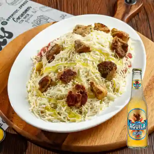Combo Salchipapa Mixta + Aguila Light
