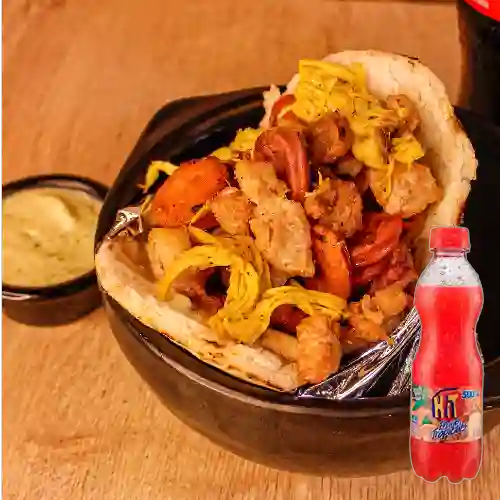 Combo Arepa 2 Carnes + Hit Frutas Tropicales 500 ml