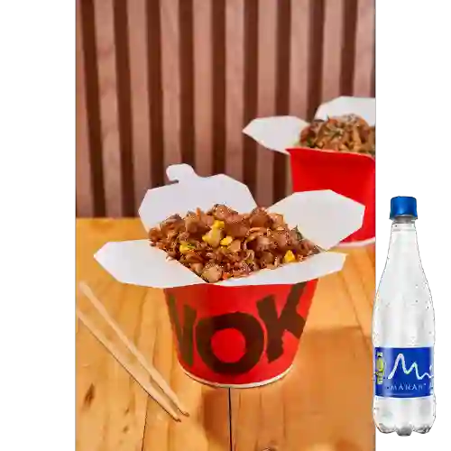 Combo Wok Tonkatsu + Manantial Sin Gas 600 ml