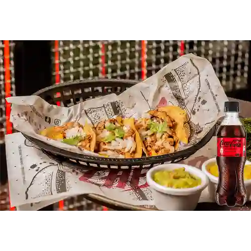 Combo Tacos Al Pastor + Gaseosa Coca Cola Sin Azúcar