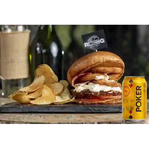 Combo Hamburguesa BBQ + Poker 355 ml