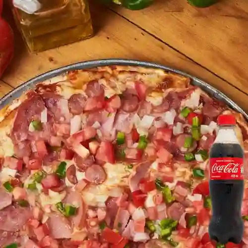 Combo Pizza Mixta Carnes y Vegetales + Coca-Cola
