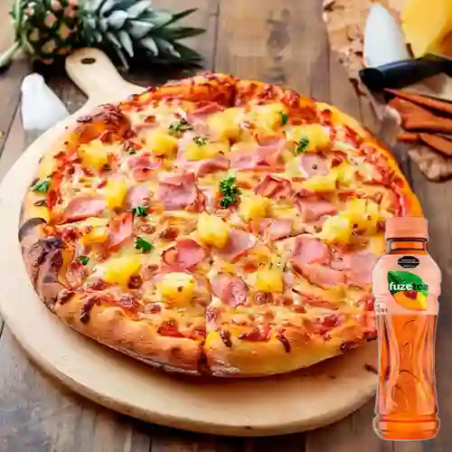 Combo Pizza Hawaiana + Fuze Tea Durazno 400ML