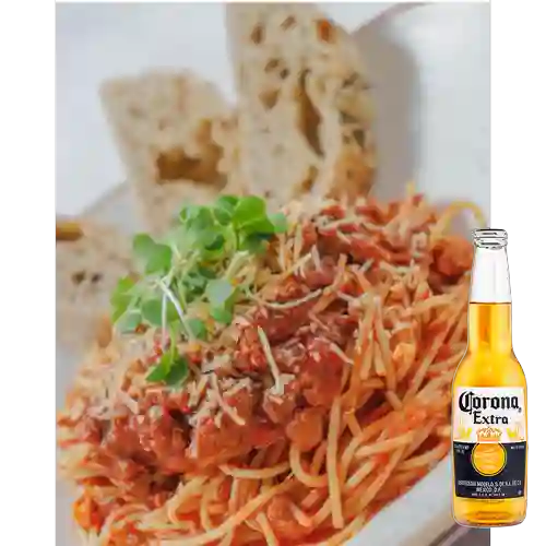 Combo Pasta Bolognesa + Corona 330 ml