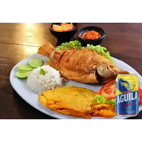 Combo Mojarra Frita Ejecutivo + Aguila Orig Lta 330ml
