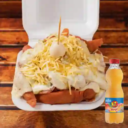 Combo Salchi Queso Personal + Hit Mango 500 ml