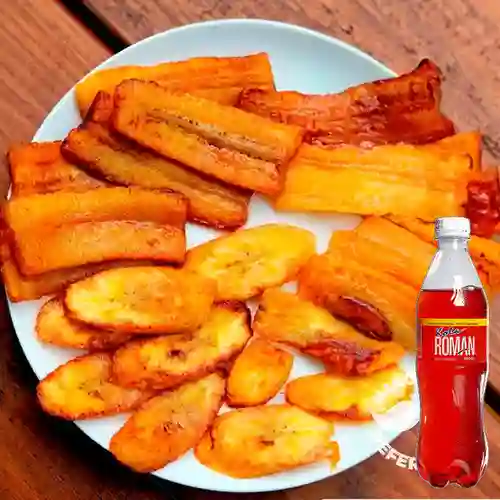 Madurito al Carbón c/ Queso Costeño +Kola Roman 400ml