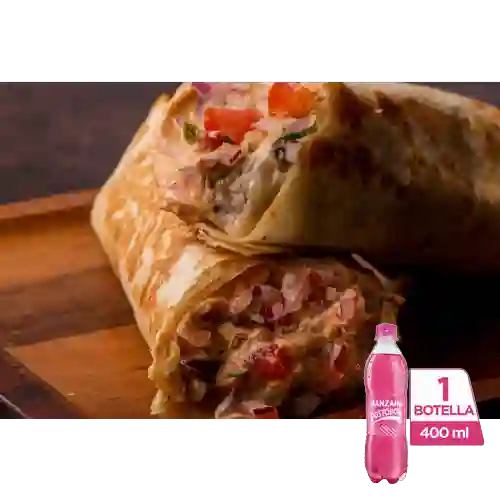 Burrito c/ Proteína a Elegir +Postobón Manzana 400ml