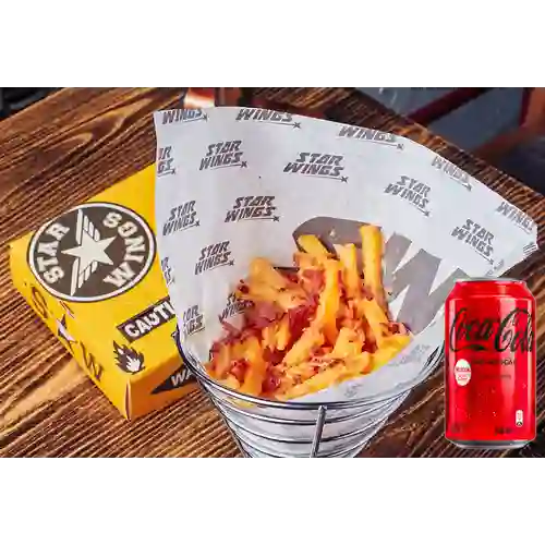 Combo Papas Cheese Bacon + Coca Cola Sin Azúcar 330ML