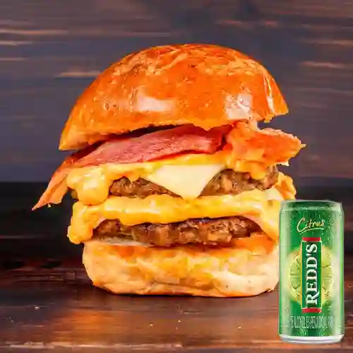 Combo Hamburguesa Maiden + Cerveza Redd's Lta 269ml