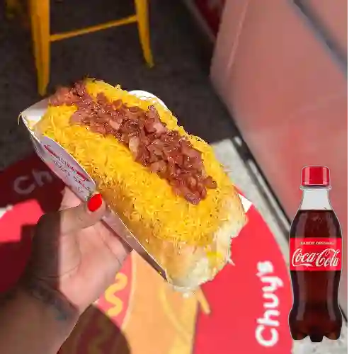 Combo Perro Pollo + Coca-Cola Sabor Original 250 ml