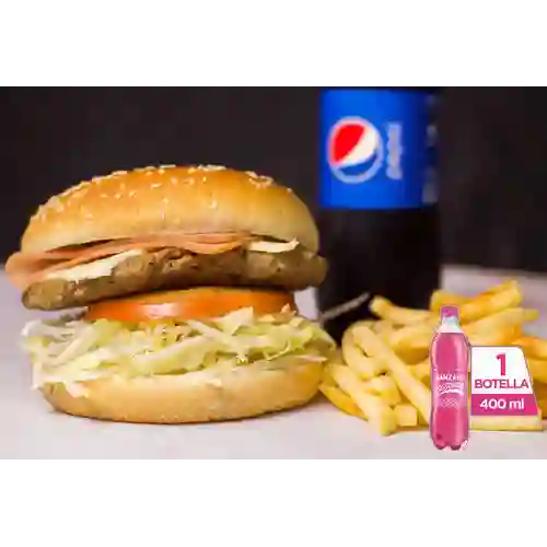 Combo Hamburguesa Pinocho + Postobón Manzana 400 ml