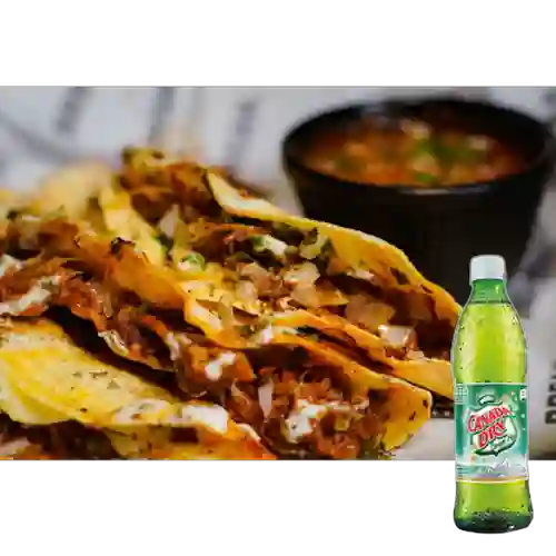 Combo Tacos de Birria + Canada Dry Ginger Ale 300 ml