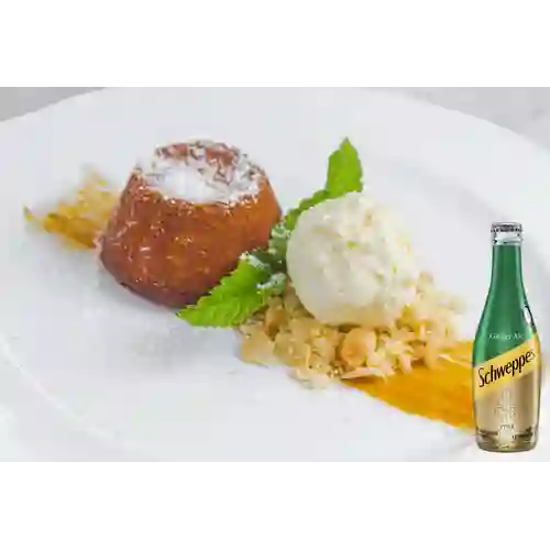 Volcán de Dulce de Leche +Schweppes Ginger Ale 300ML
