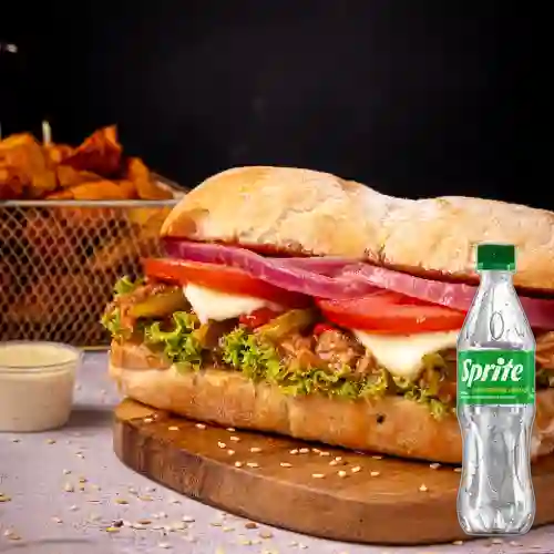 Sandwich de Bondiola +Papa Criolla +Sprite Org 400ml
