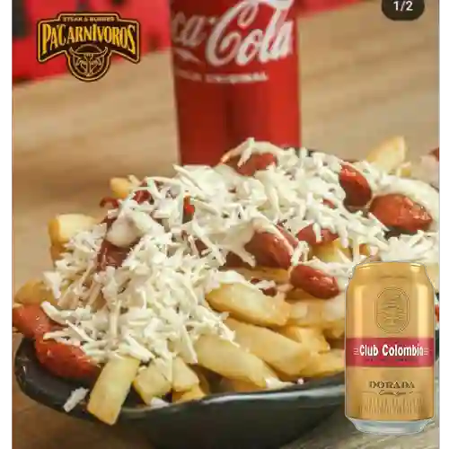 Combo Salchipapa de la Casa + Club Col. Dorada Lata 330ml