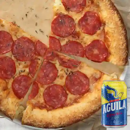 Combo Pizza Pepperoni + Aguila Orig Lta 330ml