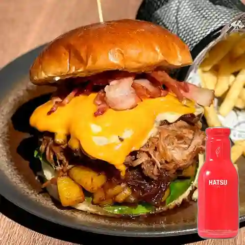 Combo Hamburguesa Madupork + Hatsu Frutos Rojos 400 ml