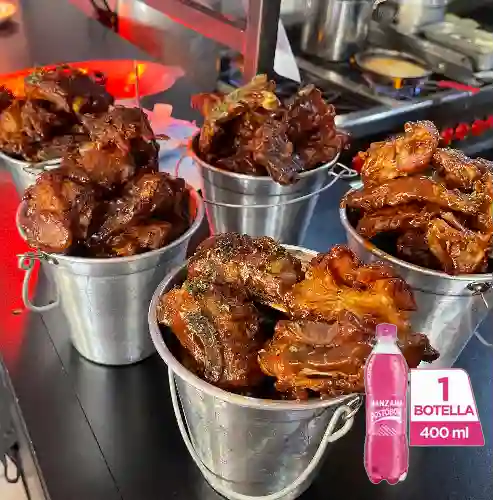 Costilla 2Veces 1.5Lb +Papas +Postobón Manzana 400ml