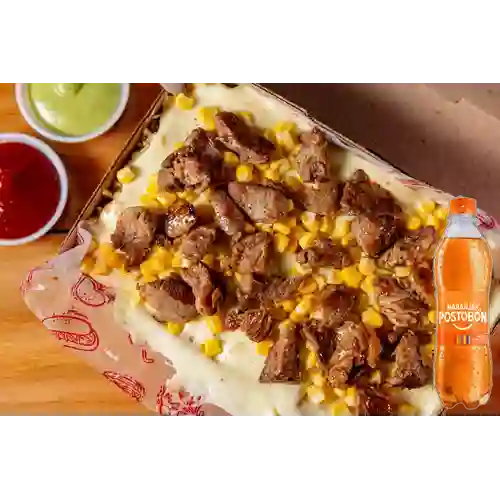 Combo Salchipapa Bulevar + Naranja Postobón 400 ml