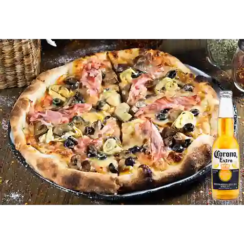 Combo Pizza Capricciosa + Corona 330 ml