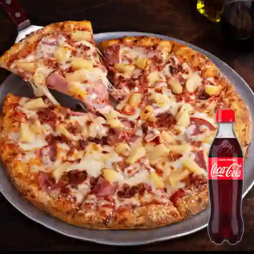 Combo Pizza Hawaiana c/ Pepperoni +Cocacola Orig 400ml