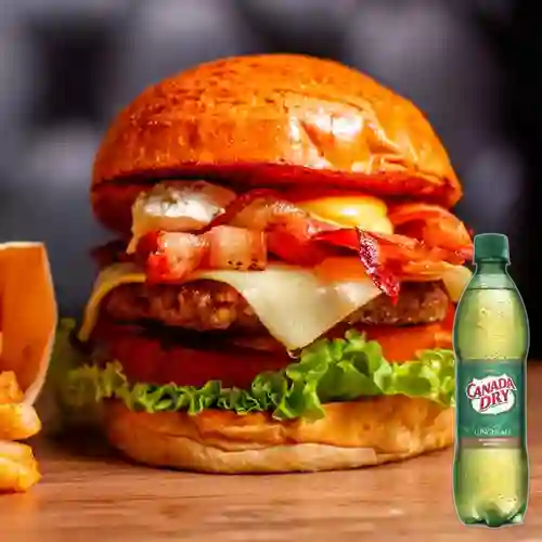 Combo Hamburguesa Monroe +Ginger Dry Ginger Ale 400ml