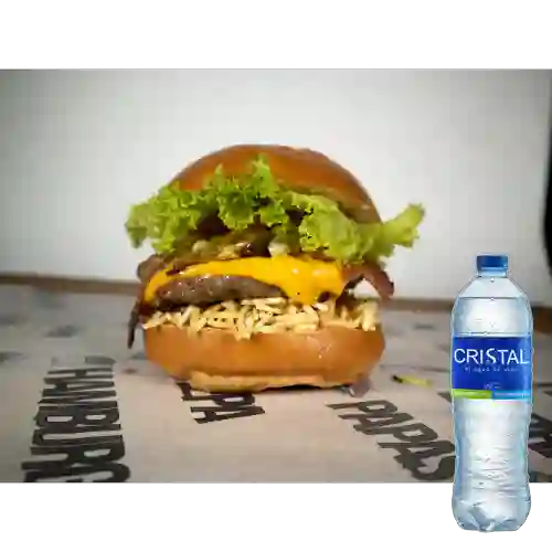 Combo Hamburguesa Sencilla + Agua Cristal