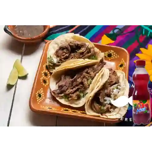 Combo Tacos de Carne + Jugo Hit Mora