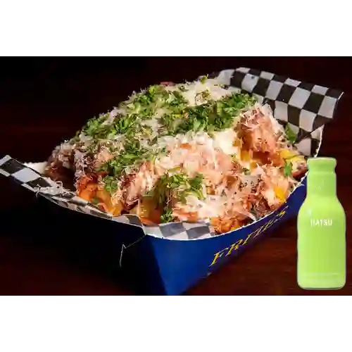 Salchipapa Bondiola Crocante Peq. +Hatsu Verde 400ml
