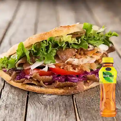 Sanduche de Kebab Mixto Doble +Fuzetea Limón 400ML