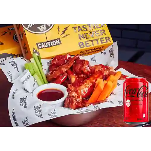 Combo 10 Alitas + Coca Cola Sin Azúcar 330ML
