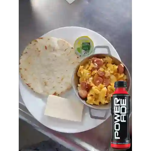 Desayuno Ranchero +Powerade Frutas Tropicales 500ml