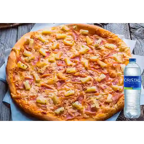 Combo Pizza Hawaiana Mediana + Agua Cristal